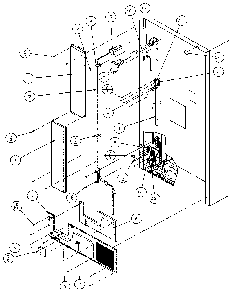 Cabinet Back Diagram and Parts List for TXI22R-P1168004W  Amana Refrigerator
