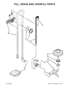 Fill, Drain And Overfill Parts Diagram and Parts List for JDB9000CWS3  Jenn-Air Dishwasher