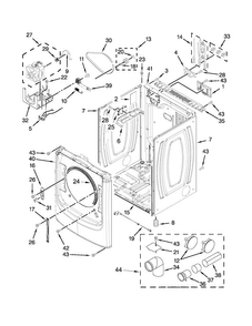 Cabinet Parts Diagram and Parts List for MED4000BW0  Maytag Dryer