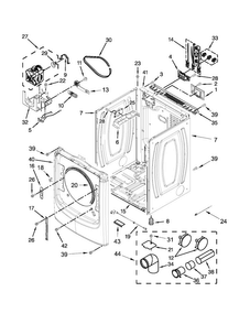 Cabinet Parts Diagram and Parts List for MED6000XW2  Maytag Dryer