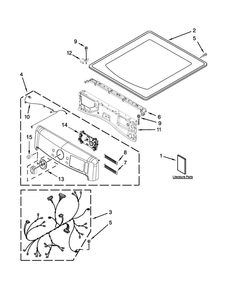 Top And Console Parts Diagram and Parts List for YMED7000XG0  Maytag Dryer