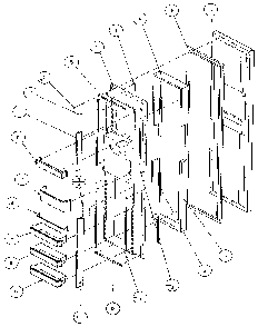 Freezer Door Diagram and Parts List for 36541-P1121702W  Amana Refrigerator