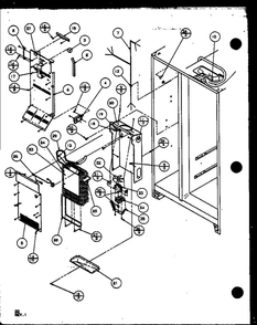 Freezer Evaporator And Air Handling Diagram and Parts List for IC4N-P1110801W-SXS  Amana Refrigerator