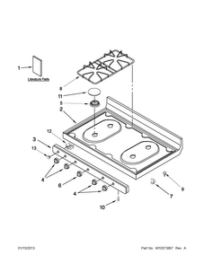 Cooktop Parts Diagram and Parts List for AGR3530AAW0  Amana Range