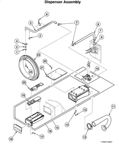 Dispenser Assy Diagram and Parts List for LTUA7AWN  Speed Queen Washer Dryer Combo