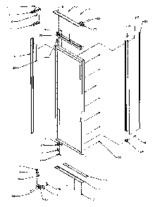 Refrigerator Door Hinge & Trim Parts Diagram and Parts List for SBI20QE-P1162905WE  Amana Refrigerator
