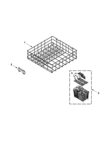 Lower Rack Parts Diagram and Parts List for MDB6769PAB2  Maytag Dishwasher