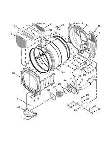 Bulkhead Parts Diagram and Parts List for MDG28PNCGW0  Maytag Dryer