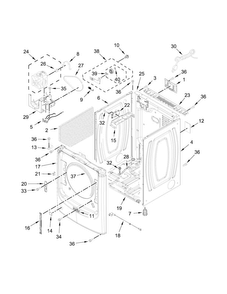 Cabinet Parts Diagram and Parts List for MGD5100DW1  Maytag Dryer