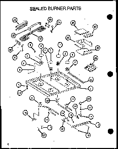 Sealed Burner Parts Diagram and Parts List for RST308UL-P1130723NL  Caloric Range