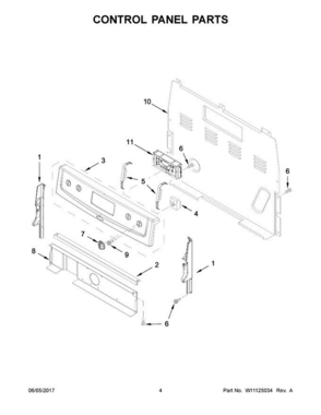 03 - Control Panel Parts Diagram and Parts List for AER6303MFB1  Amana Range