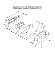 Upper Door Parts Diagram and Parts List for MER6755ABW25  Maytag Range