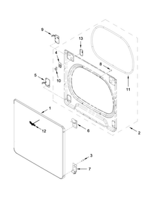Door Parts Diagram and Parts List for MEDB855DW3  Maytag Dryer