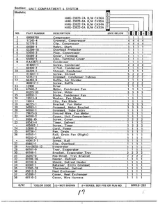Unit Compartment & System Page 2 Diagram and Parts List for 23922-0A  Admiral Refrigerator