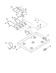 Burner Box, Gas Valves, And Switches Diagram and Parts List for MGC8636WS00  Maytag Cooktop