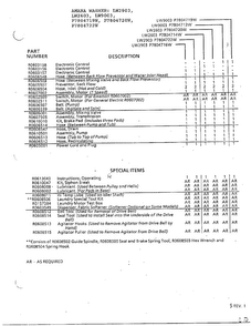 Washer/description/special Items Diagram and Parts List for P7804719W  Amana Washer