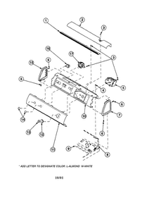 Graphic Panel, Control/controls Diagram and Parts List for CW4202W2-PCW4202W2B  Amana Washer