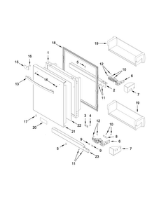 Door Parts Diagram and Parts List for JUR24FRERS00  Jenn-Air Refrigerator