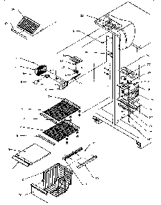 Freezer Shelving And Refrigerator Light Diagram and Parts List for SSD22NBL-P1162413WL  Amana Refrigerator