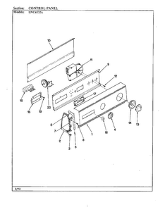 Control Panel Diagram and Parts List for 6532A REV G Norge Washer