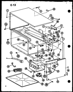 Blower/Wiring Harness Diagram and Parts List for RR-810 P75592-2M Amana Microwave