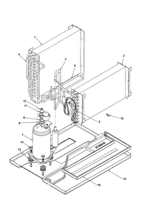 Compressor Assembly Diagram and Parts List for TE11085W2-TE11085W2  Amana Air Conditioner