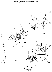 Motor And Exhaust Fan Diagram and Parts List for NE4813L43738  Speed Queen Dryer