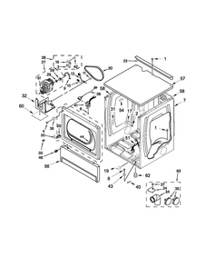 Upper Cabinet And Front Panel Parts Diagram and Parts List for MLE24PDAGW2  Maytag Dryer