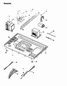 Baseplate Diagram and Parts List for FW116T-P1178804M  Amana Microwave