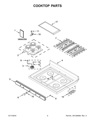 Cooktop Parts Diagram and Parts List for MGR8800HK0  Maytag Range