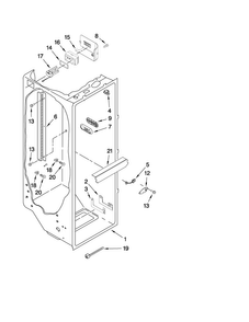 Refrigerator Liner Parts Diagram and Parts List for JCB2582WEY00  Jenn-Air Refrigerator
