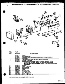 Section 2 Diagram and Parts List for BX20M-P7812520W  Amana Refrigerator