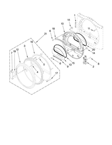 Door Parts Diagram and Parts List for MEDE250XL0  Maytag Dryer