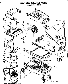 Base Assembly Diagram and Parts List for 1162425580  Kenmore Canister Vacuum