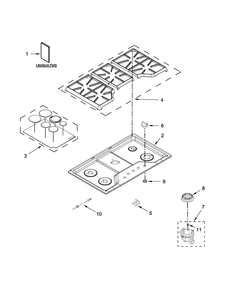 Part Location Diagram of W10852959 Whirlpool Igniter-SURF