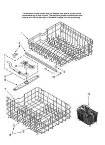 Upper And Lower Rack Parts Diagram and Parts List for ADB1500AWW46  Amana Dishwasher