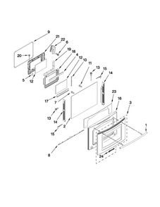 Door Parts Diagram and Parts List for JDS9860CDS02  Jenn-Air Range