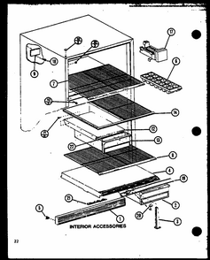 Interior Accessories (tm18n/p1102103w) (tm18n/p1102104w) Diagram and Parts List for TM18N-P1102104W  Amana Refrigerator