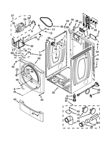 Cabinet Parts Diagram and Parts List for YCED8990XW1  Crosley Dryer