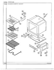 Oven/base Diagram and Parts List for 68-4567-40  Magic Chef Range