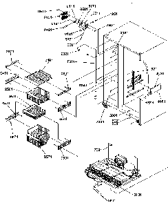 Freezer Shelves And Light Diagram and Parts List for SRD327S3L-P1307104WL  Amana Refrigerator