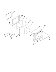 Door Parts Diagram and Parts List for MER8670AB0  Maytag Range