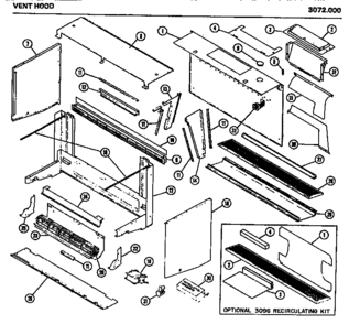 06 - VENT HOOD Diagram and Parts List for 3072000  Maytag Microwave Oven Combo