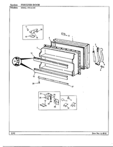 Freezer Door Diagram and Parts List for 19514-0A  Admiral Refrigerator