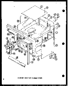 Cabinet Section Single Oven Diagram and Parts List for AO-27D-P85547-2S  Amana Wall Oven