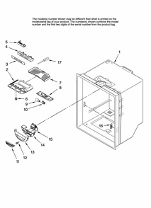 Refrigerator Liner Parts Diagram and Parts List for GB2026PEKW12  Amana Refrigerator