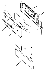 Oven Door/fixed Panel Parts Diagram and Parts List for SBP26ZZ-P1142376NL  Amana Range