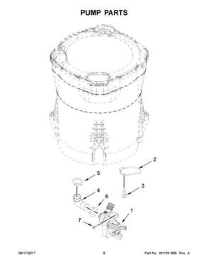 05 - Pump Parts Diagram and Parts List for ZAW47115GW0  Crosley Washer
