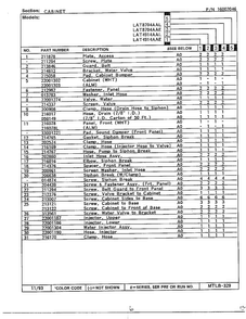 Cabinet Page 2 Diagram and Parts List for 6349  Maytag Washer