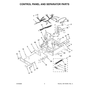 Control Panel And Separator Parts Diagram and Parts List for MLE26PRFZW0  Maytag Dryer